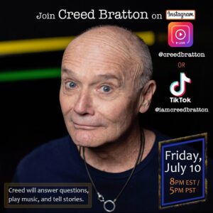 Creed Bratton Instagram - Join me tomorrow on Instagram Live or TikTok Live at 8PM EST/ 5PM PST. All inclusive.