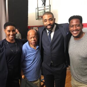 Cress Williams Instagram - Perks of the job. Coming to work and hanging with a legend @repjohnlewis  so awesome #blacklightning #getlit