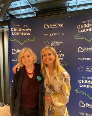 Cressida Cowell Instagram - And the new @Waterstones Children’s Laureate is…. 

Here in Leeds with so many friends from Waterstones, @Booktrust, the outgoing Laureate @josephcoelhoauthor who has done such a MAGNIFICENT job as Laureate, with booksellers, festival directors, librarians, so many representatives from across the entire wonderful children’s books community…waiting in anticipation for the announcement of the new Laureate…