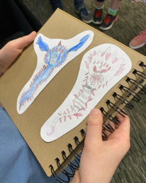 Cressida Cowell Instagram - Love this kid who felt that Which Way Round the Galaxy was a book that was inherently colourful, so they provided the colour themselves…more beautiful drawings from children at the space centre and from  b earlier in the tour 

#WhichWayRoundtheGalaxy book tour 
🌙🌍🌓🪐💫❤️📚