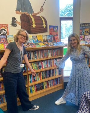 Cressida Cowell Instagram - Two fabulous schools in Bath yesterday, both with stunning school libraries! Here with Kate, the marvellous librarian at Widcombe Primary School library who is clearly doing a magnificent job at encouraging #readingforpleasure in her school, and with the wonderful headmaster at KES school…

Just a joy to see 

1 in 7 schools have no library, rising to 1 in 4 in disadvantaged areas …follow @literacy_trust to see their brilliant library campaign putting libraries in primary schools 

#librariesforprimaries
#1in7schoolshavenolibrary
#EVERYschoolshouldhavealibrary