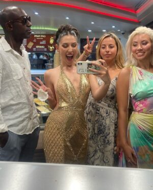 Crystal Moselle Instagram - I have been looking forward to the incredible film “A Chiara”... directed by brilliant #jonascarpignano ... #Cannes2021 got to see so many people I adore.  Loved the dress @kesnyc ... new jewelry obsession @missomalondon  P.s. Barefoot vibe