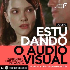 Cynthia Falabella Instagram - Já chegou e corre! Porque tá demais!  #Repost @espacofalabella with @use.repost
・・・
ESTUDANDO AUDIOVISUAL ADULTO

O projeto “Estudando Audiovisual” proporciona uma chance para você ampliar seus conhecimentos no campo da produção audiovisual, aperfeiçoando sua habilidade de interpretação em produções como novelas, filmes e séries. O objetivo é abordar tanto os aspectos técnicos quanto criativos, permitindo que você obtenha experiência prática na realização de filmagens cinematográficas, enquanto se aprofunda no estudo da construção da personagem e sua evolução dramática.

INFORMAÇÕES:

Toda Terça-feira 
 
Faixa etária: Adolescente ( 16) e adulto

Horário: Das 19h30 às 22h00

Início: 15 de agosto até 05 de dezembro

Local: Rua Aspicuelta, 131 - Vila Madalena

Telefone: (11) 91242-9668

Qualquer dúvida à disposição❤️