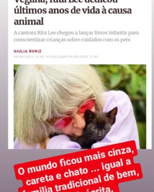 Dado Dolabella Instagram - Meu Deus…….. Não estava preparado pra isso. Que dor! O mundo já ficou mais chato e cinza sem você… 

Toda gratidão pelas sementes que você germinou e cultivou nesse plano. 

Sementes que cresceram, se multiplicaram e hoje se tornaram florestas…

Mãe de toda uma nova era que ainda tá chegando… com mais graça, amor, verdade, compaixão e justiça. Gratidão por tanto! 🙏🏽

Estrela máxima! ⭐️

Pra sempre ❤️‍🔥

Rita Lives 4ever ♾️✨

#ovelhanegra #maniadevoce #prasempre #ritalee
