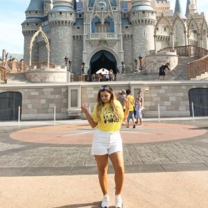 Dakota Hood Instagram - I got the castle 🏰 in the back
 Mickey ears to match 🐭
