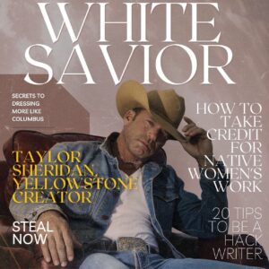 Dallas Goldtooth Instagram - If this kills any chance of me being in a Taylor Sheridan production - I’d consider that a worthwhile response.  Lol. Rich white dudes who love being white saviors ain’t my thing. 

Original post by @illuminative - & in collaboration w/ @janaunplgd 

Let’s set the record straight. Taylor Sheridan, the creator of 'Yellowstone', and his film Wind River were NOT responsible for the passage of the Violence Against Women Act (VAWA) and its protections for Native women—despite his recent statement in The @HollywoodReporter. 
 
Sheridan’s claim is not only false, it’s harmful. This is yet another attempt to erase Native peoples from our own stories and ignores the decades of intense organizing and profound impact Native women, survivors, advocates, Tribal leaders and many more across Indian Country had in the passage of this law. 
 
Instead, the film he gives so much credit to centers a white savior narrative, reduces the Native women characters featured to one-dimensional subjects, largely depicted only in scenes of brutal physical and sexual violence, and perpetuates the false notion that the homicides of Native women are investigated by authorities—all of which compound the MMIP crisis.

And this misrepresentation of Native peoples and issues is prevalent throughout Sheridan’s work as he fails to hire Indigenous writers or staff in any significant, decision-making roles on any productions that feature Native storylines rooted in our history and deep trauma. 

Taylor Sheridan, you have an opportunity to change and use your influence for good. We encourage you to sit down, listen, embrace the truth and humble yourself. Your white savior narrative erases the work of Native women and Indian Country who fight for the safety and well-being of Native women, girls and people. 

Indian Country will not stand for the false narratives you are promoting. The majority of Native peoples in the country agree— No More Stories About Us Without Us. 

Memes created by Native creatives @Janaunplgd and @DallasGoldtooth. 

#TaylorSheridan #IndigenousWomen #NativeWomenLead #MMIW #MMIWG #MMIP #WhiteSaviorComplex #RepresentationMatters #WGAStrike #Yellowstone #IndigenousFilm #indigenoustv
