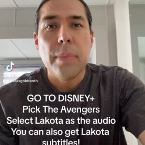Dallas Goldtooth Instagram - Lakota Dubbed version of The Avengers is now available on Disney !!! Watch today!  The Dub was accomplished by @lakotalanguagereclamation and Recorded by @greywillowmusic on the Standing Rock Lakota Nation! #LakotaAvengers