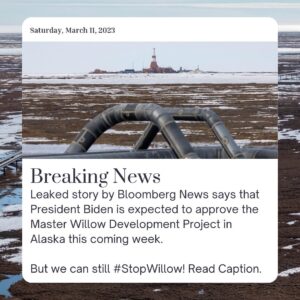 Dallas Goldtooth Instagram - No one — NO ONE can tell me @joebiden @potus takes climate serious IF he approves the #WillowProject. IDC who you are or his efforts thus far. 

If he approves this massive climate bomb - he has utterly failed on climate. This will be HIS legacy to a burning planet.

Check out the url in my bio to see how you can help #StopWillow and follow @silainuat @fightfossils