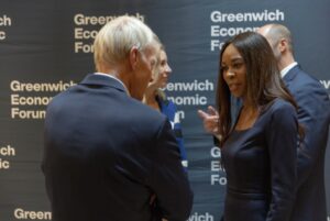 Dambisa Moyo Instagram - Fascinating discussion with Nobel Prize winning Economist, Mike Spence at The Greenwich Economic Forum where we talked about the fundamental importance of economic growth. #business #economicgrowth

Photos: @chadbfacesphoto