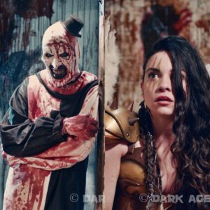 Damien Leone Instagram - Terrifier 2 🤡🔥 😇  #terrifier2 #terrifier #sienna #arttheclown #tothedeath #angel #clown #horror #blood #gore #violent #savage #battle #horrormovies #womeninhorror #finalgirl #fuckingcostume #laurenlavera #davidhowardthornton #damienleone #comingsoon