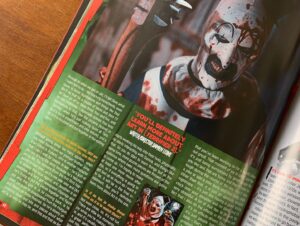 Damien Leone Instagram - Check out my Terrifier 2 interview in the latest edition of @ruemorguemag 🔥🤡 Some juicy info 😉🩸 Terrifier 2 coming to THEATERS OCT 6th then Streaming EXCLUSIVELY on @screamboxtv #terrifier2 #terrifier #ruemorgue #arttheclown