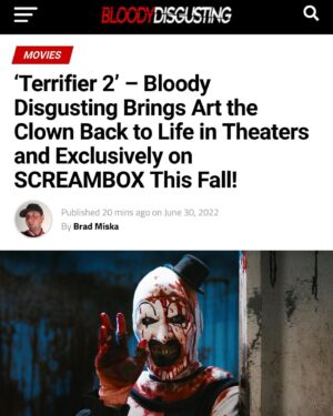 Damien Leone Instagram - The wait is finally over!! Terrifier 2 is coming this Halloween 🎃 🤡🔥 @bdisgusting @screamboxtv #terrifier2 #terrifier #arttheclown #halloween2022 #screambox #bloodydisgusting #herewego