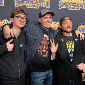 Damien Leone Instagram - One of the best experiences to come out of Terrifier 2’s success was meeting the great @thatkevinsmith last night at @smodcastlecinemas. This dude has inspired and entertained me for decades as a filmmaker and as a speaker. He seriously couldn’t have been funnier or a more gracious host! According to him, Terrifier 2 may have even inspired him to tackle his next project differently so that is a tremendous honor. A night I will cherish always! Thank you all for coming out last night 🙏🏻🤡 Stay Terrified 👻 #kevinsmith #terrifier #terrifier2 #arttheclown
