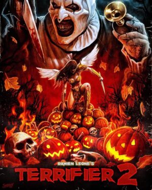 Damien Leone Instagram - The official poster for Terrifier 2 🔥🤡 Incredible Artwork by @samhain1992 🔥🤘🏻 If you grew up in the video stores of the 80s and 90s you remember how important vhs cover art was..especially for horror and sword and sorcery films. I wanted to capture that retro vhs vibe with this kickass artwork and my goal is to deliver a film that equals or surpasses the promise of the poster 😉🔥 And I just may have taken a little inspiration from one of my favorite films of all time and what I consider to be the greatest poster ever…Excalibur 👏🏻 This poster is currently available on our website @terrifiershop 🤘🏻 Link is in Bio! 

#terrifier2 #terrifier #arttheclown #poster #comingsoon #artwork #clown #clowns #valkyrie #goodvsevil