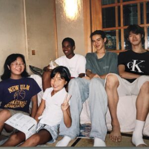 Damon Wayans Jr. Instagram - #Tbt Randomly found this pic of me and one of my best childhood buds. Proud of him and his little sister for making such a hilarious show @pen15show . Yep that’s Maya sitting on my damn foot. Check It out on Hulu!