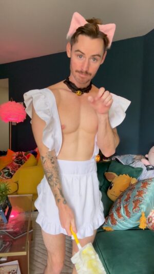 Dan Benson Instagram - I’ve decided to finally be honest and let you all know I am officially a part-time cat boy maid and I’m available for hire. 😽 #catbot #anime #disneychannel #gay