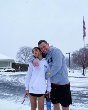 Dan Karaty Instagram - Rain, sleet, snow.  Love my little gym buddy 😍. And don’t be fooled, she’s a BEAST!