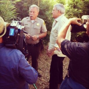 Dan Rather Instagram - A shot of Dan speaking with Mendocino County Sheriff Tom Allman about the environmental impact of the increasing number of marijuana farms. #marijuana #pot #weed #environment #California #MendocinoCounty #Humbolt #igers #picoftheday #photooftheday #DanRather #AXSTV