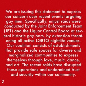 Dan Savage Instagram - There’s a lot gay men will take lying down. But raids on gay bars in 2024 in Seattle isn’t something we are gonna take.