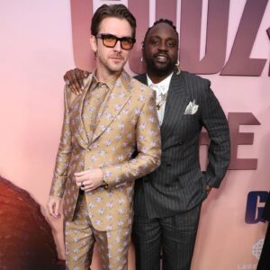 Dan Stevens Instagram - Wild scenes on Hollywood Blvd at the @godzillaxkong premiere last night. Thanks @legendary & @wbpictures for the block party!

Seeing what Adam Wingard has made @imax is epic fun.
🦖🦍🎉

...
🛍️ @ecduzit // @dzojchen @scarosso @panerai
🎨 @sonialeeartistry 
💇‍♂️ @serasloane