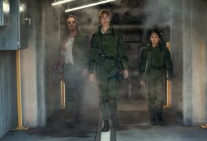 Dan Stevens Instagram - Walking the Monarch SS24 runway show in their new, improved flight suit. Style it open or closed for peak Hollow Earth chic...

@godzillaxkong 
🦖x🦍