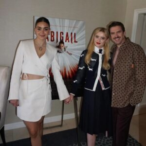 Dan Stevens Instagram - ABIGAIL press days! 

A Bloody Good Time coming your way Friday... 🧛‍♀️🩰

@abigailthemovie
...

🛍️ @ecduzit 
🎨 @sonialeeartistry 
💇‍♀️ @serasloane