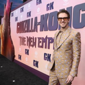 Dan Stevens Instagram - Wild scenes on Hollywood Blvd at the @godzillaxkong premiere last night. Thanks @legendary & @wbpictures for the block party!

Seeing what Adam Wingard has made @imax is epic fun.
🦖🦍🎉

...
🛍️ @ecduzit // @dzojchen @scarosso @panerai
🎨 @sonialeeartistry 
💇‍♂️ @serasloane