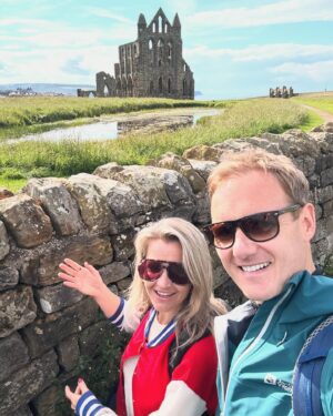 Dan Walker Instagram - A fun-filled few days of filming 🎥 

📸 1. Underground…
📸 2. Overground… 
📸 3. Holding an invisible giant marrow in front of Whitby Abbey 😂
