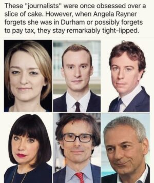 Dan Wootton Instagram - The MSM witch hunt leaders whose campaign destroyed Boris Johnson over nothing are wilfully blind to Angela Rayner’s tax avoidance.
Do not trust the Westminster media - it is full of corrupt and biased individuals with a very clear plot.