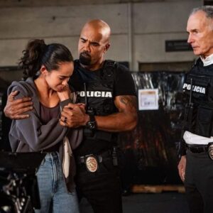 Dani Oliveros Instagram - Finally getting around to sharing some bts from @swatcbs 🥹 
Clearly the best set ever 🤍
Who watched the season 7 opener? 🥲
