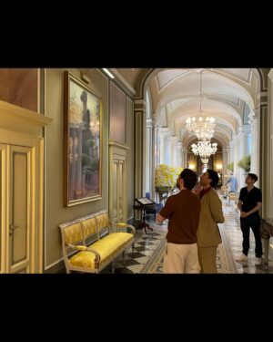 Daniel Brühl Instagram - A birthday to remember with my two friends @friederwittich and Benedict Wells at Museo Pezzoli, a magical hidden gem in Milano, Lago di Como visiting the Villa Erba Gastel Visconti where mighty Luchino Visconti lived and worked, a boat trip over the breathtaking lake… Grazie @guidotaroniphotographer and grazie @zegnaofficial, your elegance and kindness is infinite.
