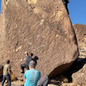 Daniel 'Cloud' Campos Instagram - Sent my first highball at Bishop last week 🙌🏽 I got knocked down multiple times. I lost count on how many attempts. My hands were raw, my feet were killing me. Every time I had to start over I needed to take a breath, push the pain to the side, forget about how far I got and focus back on one move at a time. The journey was exhausting, challenging, scary, frustrating, painful and at times discouraging. But with every attempt I got closer and closer to the top and all those negative mind sets turned into positive ones. The journey became exciting, exhilarating and hopeful! Once I reached the top I heard the support of my friends down at the bottom and was greeted by @dr.climb at the top who captured those fulfilling moments on my face in real time 🙏🏽 Thanks to my friends and the climbing who pushed me to the top 👊🏽 first photo by @carrmelisaa video by @geraldnonadoez