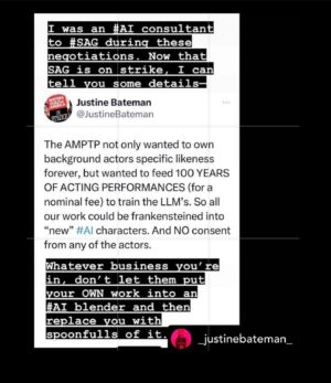 Daniel Dae Kim Instagram - A little insight into the @sagaftra strike and why it’s worth supporting. Thank you to @officialfrandrescher, @duncanci,  @_justinebateman_ and our entire leadership team for fighting for all of us, especially those who are doing their best to try and make a living doing what we love as actors. #sagaftrastrong (1 of 2)