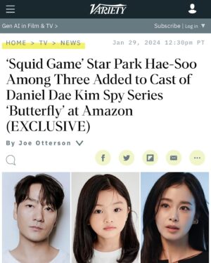 Daniel Dae Kim Instagram - I get more excited about our show with every casting announcement. Honored to be working with @haesoopark_official, @kimtaehee99, and welcome @sweet.chloekim!🦋 #오징어게임