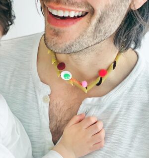 Daniel Di Tomasso Instagram - Lil buddy made me a Valentine’s Day pasta necklace. ❤️ #happyvalentinesday everyone!