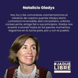 Daniel Jadue Instagram - 🔵 Como cada 16 de julio, los y las comunistas conmemoramos el natalicio de la querida #GladysMarín