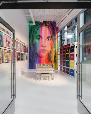 Daniel Johns Instagram - When imagining Past, Present & FutureNever we had a vision to create 2 distinct spaces each designed to elicit a very different response from people.

A completely free easily accessible, light and bright gallery space with a focus on minimalism before juxtaposing that experience with a dark and bold journey into the FutureNever in the main space next door.

Today is the last day to see the former, as we close this part of the exhibition down after an incredible run.

@claire_foxton thank you so much for the glorious 8m mural of a 1997 me. While I’ll be emotional to see it painted over, I’m truly grateful that many of us were able to see this piece of art in full bloom. 

To @theglassfrontproject thank you for bringing my vision for the FutureNever ghost pianola to life, it’s a glorious beast that I’m looking forward to having in my studio at home. To @beau_golden thank you for taking my songs back to the FutureNever in such wonderful and unexpected ways.

To the team @fingerscrossed_creative thank you for figuring out a way to build a truly monstrous (in the most wonderful way) stack of amplifiers and cabs celebrating many chapters of my musical legacy. I’ve loved seeing the photos of people standing in front of this monolithic installation.

Finally to my new friends at @rialtomelbourne thank you infinitely for allowing me to be the first person to occupy this space in your incredible building.

The bad news, your last chance to EVER see this space is today until 5pm this evening. To the people of Melbourne, come and celebrate art instead of celebrating animal cruelty on this public holiday.

The good news, the main space is open until December 23rd and the FreakBox is back!! 

📸- @benkingphotography 
💜- @bmgausnz