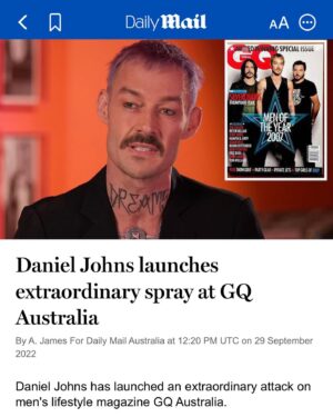 Daniel Johns Instagram - @gqaustralia look what you’ve gone and started- more scandal in the Daily Mail.

Shout out to @jennyd7345 for making it into the story and @mattryan for the digitally designed bust of Johns.

#troubledstar #theycalledmejohn #former #silverchair #frontman #extraordinaryspray