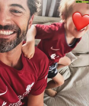Daniel MacPherson Instagram - HUGE day of sport for the MacPherson Boys

A 7am start for @liverpoolfc on fire at Anfield against @acsparta_cz 

The tonight Austin, Poppy Keith and myself hit Shark Park for a @cronullasharks second half routing of the @nrl_bulldogs 

Makin’ Memories ♥️💙🖤

Have a great weekend Team 💪🏼🦈💥

#UpUpCronulla #Nrl #Sharks #YNWA #LFC