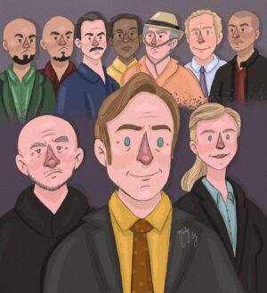 Daniel Moncada Instagram - The wait is finally over 😈 #BetterCallSaul Mondays are back. 

Excited for tonight's @bettercallsaulamc new episode. 🪓💀

Awesome #artwork by  @itsmelycg 🎨

#BreakingBad #SalamancaTwins #SalamancaCartel #LaFamiliaEsTodo #art 
📍@westgatevegas
