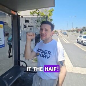 Daniel-Ryan Spaulding Instagram - @haifacity Day trip to Haifa, Israel to show you a little snippet of gay life there 🕊🇮🇱🏳️‍🌈 I’ll be doing my show Weds June 5 @zappalive ticket link in bio! Follow @jon_elk for more info about Gay Arab life in Israel 🙌
