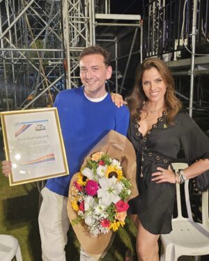 Daniel-Ryan Spaulding Instagram - Thank you so much Tel Aviv Pride for my award from the LGBT community in Israel! Thanks to the people I’ve learned so much from @henmazzig @ashleywaxmanbakshi @shaidavidai @harelchorev @einatwilf @hamzahowidyy @perielaschenbrand @jon_elk @douglaskmurray @elicalebon 
I’m so lucky that I was open-minded enough to come to visit Israel, and to discover its beauty and diversity. 
I’m going to do my part as a morally consistent, effortlessly handsome Power Gay comedian — to make fun out of hypocritical indoctrinated celebrities, expose the ideological subversion facing the west, and to build bridges with Gay Guys from the Arab world & by doing so — explaining Islamic terrorist groups through the lens of human rights and gay rights — so these heavy topics are palatable and easy to understand for progressive people.
I believe that Gays and Jews can bring peace to the Middle East — fighting for shared values of democracy and human rights. Peace will come in a large part from the recognition of Israel’s right to exist. It’s really that simple: LEAVE ISRAEL ALONE. 
Everyone needs to leave Israel alone. All these terrorist organizations funded by the Islamic Republic of Iran need to fuck off: Hamas, Hezbollah, the Houthis — fuck off all of you. Stop oppressing women, stop radicalizing your people, stop killing gay guys, stop kidnapping people, stop trying to destroy Israel & kill all the Jews, and stop trying to destroy the West! 
And Qatar needs to leave Israel alone with its bullshit Al Jazeera propaganda, and funding Ivy League universities to radicalize all these young people.
And Everyone in the West needs to leave Israel alone. This war is happening because of Hamas, you assholes. Wake up from your psychotic fever dream — there’s a terrorist movement growing all around you, and you need to acknowledge it — or else all of Western civilization is going to descend into madness. Thank you to all the beautiful Gay Israeli men & all the Gay guys worldwide who hate terrorism — & want more democracy & peace & human rights in the world!