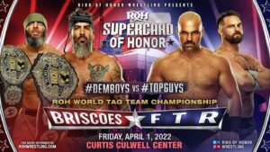 Daniel Wheeler Instagram - #TopGuys vs #DemBoys

4/1/22

Supercard Of Honor we add the @ringofhonor tag team titles to our already historic list. Living Legends right in front of your eyes.