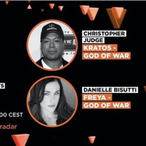 Danielle Bisutti Instagram - Join me at FUTURE GAMES SHOW premiering TODAY 11a.m.PST @gamesradar STREAM LIVE @twitch 

Here are some behind the scenes of your favorite God & Goddess making seidr magic at rehearsal for #futuregamesshow So many exciting new #videogames coming your way! 

See friends, @iamchrisjudge #kratos & I really DO get along but come time for #godofwarragnarok ... #teamfreya 🦅❤️‍🔥⚔️