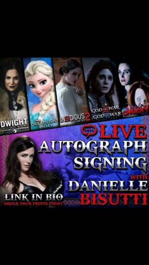 Danielle Bisutti Instagram - Come one & all to my first Streamily Signing on IG LIVE 03.01.23 @4pm PST. Visit my store, choose the photo/character you love and I will sign it with a special message just for you LIVE! Wherever you are in the world we will connect here, together. 🫶🏻🤗🙏🏻 
LINK IN BIO > Linktree > STREAMILY 

#freya #daniellebisutti #TeamFreya #live #autograph #streamily #GodofWarRagnarok #GodofWar #Chucky #dreamlightvalley #videogames #curseofchucky #Elsa #insidious2 #insidiouschapter2 #iglive #signing #fyp #reels #share