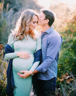 Danielle Demski Instagram - Our love is strong...Our predictions are 50/50💕🤔💙 Are we having a boy or a girl? What do you think?? We’ll find out any day now. Winner gets...the satisfaction of knowing you were right😉
.
.
.
#husbandandwife  #9monthspregnant #maternityphotos #love #babybump #momlife #instagoodness #ethanerickson