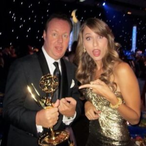 Danielle Demski Instagram - Congrats to all the nominees and winners at last nights #Emmys! 🏆👏 Here’s a throwback to one of my Emmy appearances 🙋🏼‍♀️ p.s. I miss this dress @mark_zunino 👗😍
.
.
.
.
.
.
.
.

#emmyawards #emmysfashion #redcarpet #tvhost #actor #dwts #andthewinneris #bts #emmys2021 #theemmys #marczunino