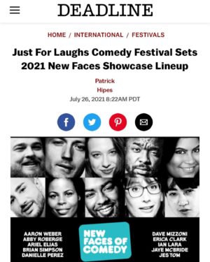 Danielle Perez Instagram - She’s a New Face 🥳✨ Getting @justforlaughs New Faces is a literal dream come true. And in a pandemic?!!! Thank you to my friends, family, and everyone who has ever booked me. I am overwhelmed by your love and overjoyed by this news 💜 @jflcomedypro @deadline