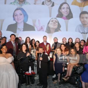 Danielle Perez Instagram - it’s giving Glinda 🌈✨💕

I had an incredible time presenting at the @disabilityfilmchallenge Awards Ceremony at @sonypictures 🏆 it was an honor to be surrounded by so much disabled talent. Thank you @nicnovicki for all the work that you do to create opportunities and jobs for us. I love being part of the disabled community and am thankful for this night to celebrate all that we have to offer the entertainment industry 💗

✨ styling @meaghanpoconnor @fashion_finds @patcrowley 
👗 @eloquii