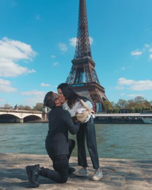 Dante Basco Instagram - Look what went down in #Paris… We got engaged!!! 💍 I really got to surprise her in the city of love! #eiffeltower 4/19/2023
